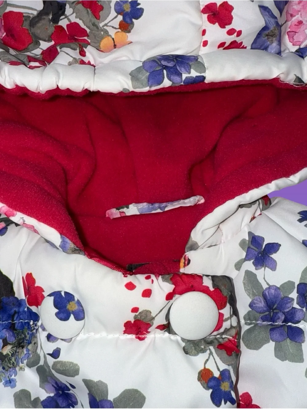 Rothschild Girls Floral Hooded Puffer Jacket Fleece Lining 6/9 Months